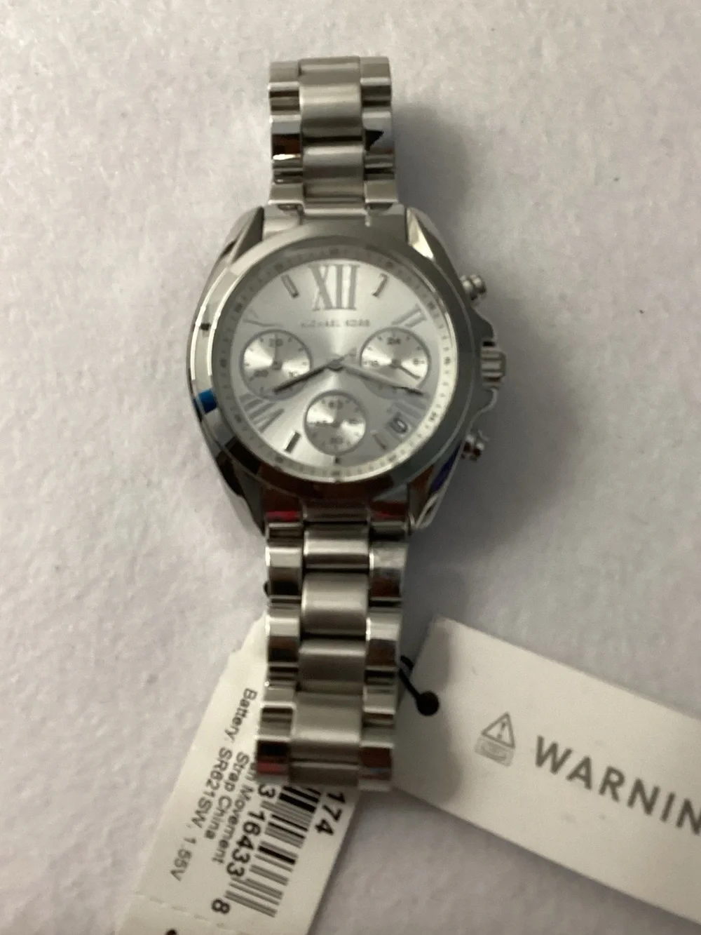 Michael Kors Bradshaw Silver-Tone Stainless Steel Bracelet Watch 36mm